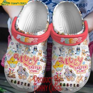 Personalized Bluey Happy Easter Crocs 1
