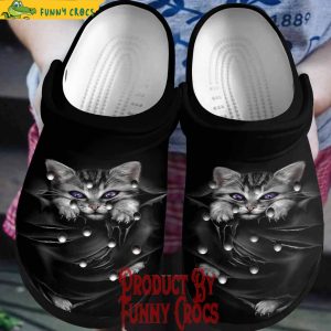 Personalized Cat Black Crocs Style
