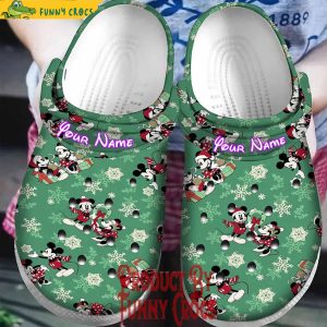 Personalized Minnie And Mickey Mouse Christmas Crocs For Adults