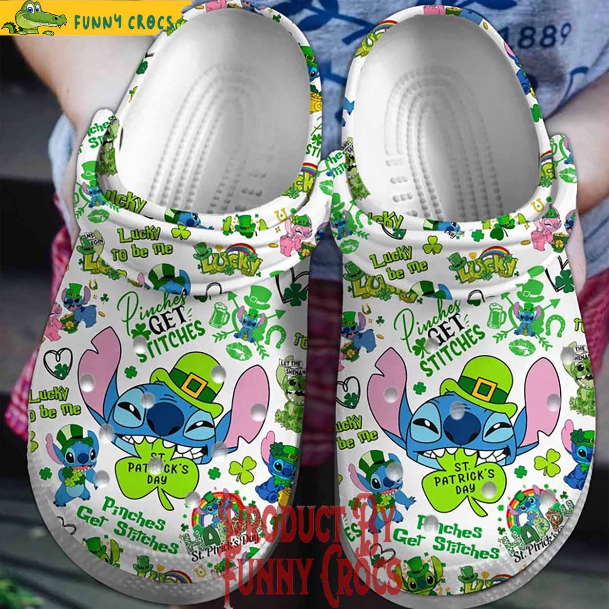 Pinches Get Stitches St.Patrick's Day Crocs Shoes
