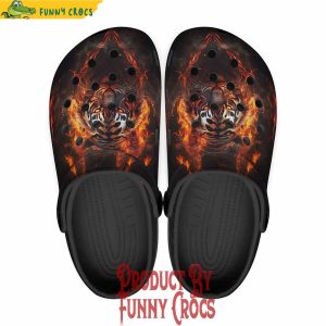 Tiger Red Flame Crocs Style