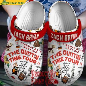 Zach Bryan The Quittin Time Tour 2024 Crocs Shoes 1