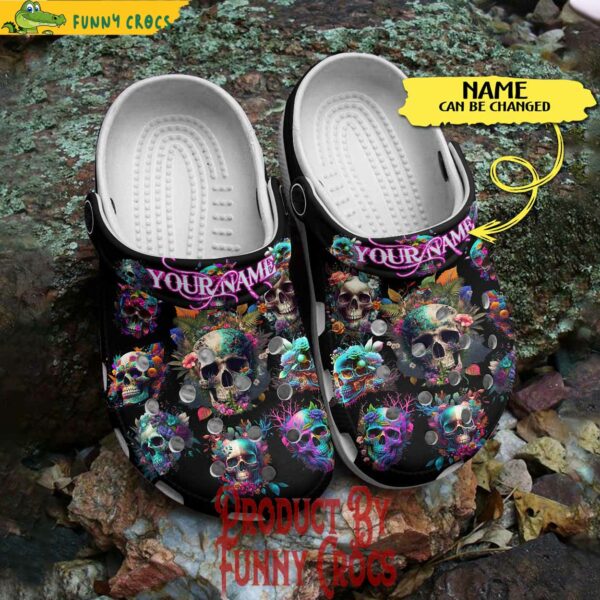 Custom Skull Color Tropical Crocs Shoes