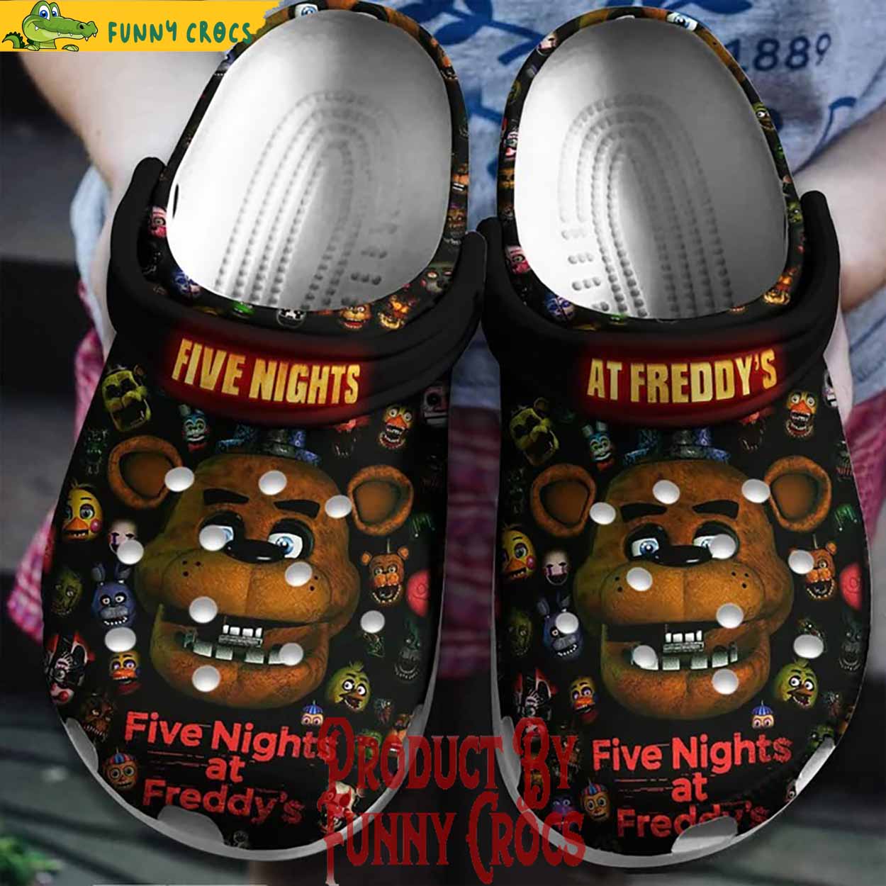 Five Nights At Freddy's Pattern Crocs Style