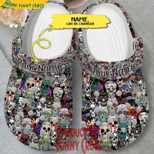 Personalized Skull Caveira Mexicana Pattern Crocs Shoes 3