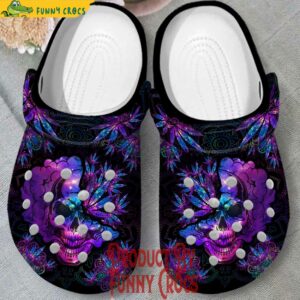 Skull Colorful Purple Crocs Shoes 1