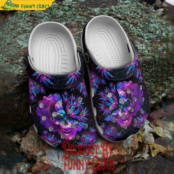 Skull Colorful Purple Crocs Shoes