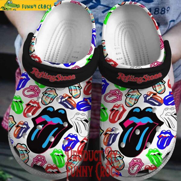 The Rolling Stones Colorful Lips Crocs Shoes