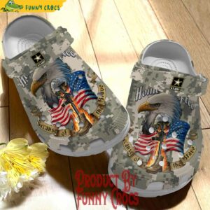 Veteran Us Army Eagle Because Of The Brave American Flag Crocs 2