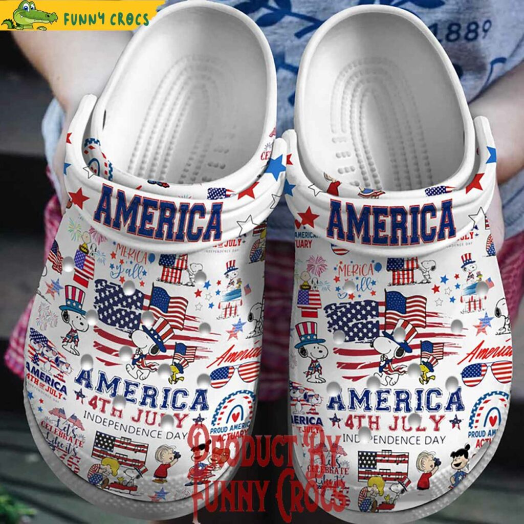 Independence Day American 4th Of July Snoopy Crocs Style