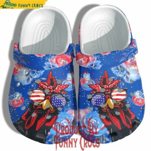 Chicken Flower America Flag 4th Of July Crocs Style