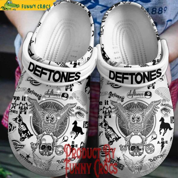 Deftones White Crocs Slippers