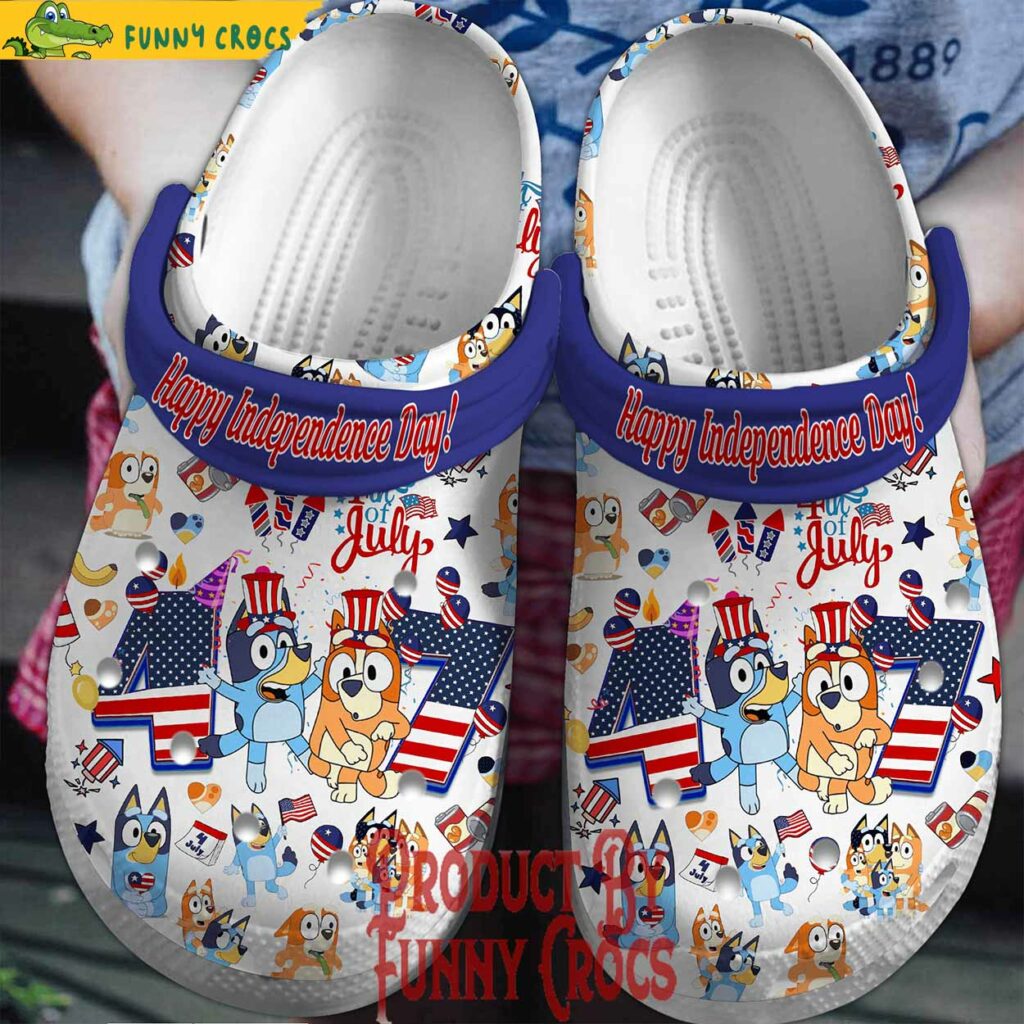 Happy Independence Day 4th Of July Bluey Crocs Style