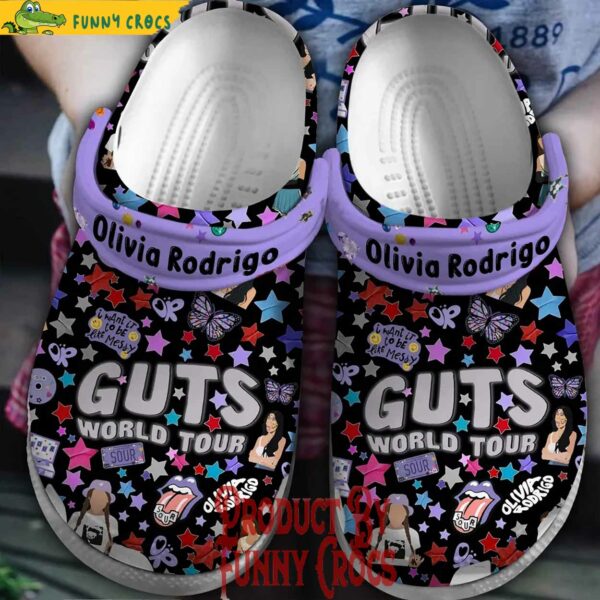 Olivia Rodrigo Guts World Tour Pattern Crocs Style