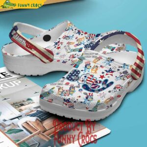 Red And White Bluey 4th Of July Crocs