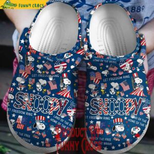 Snoopy Let Freedom Ring 4th of July Blue Crocs Style 1 1