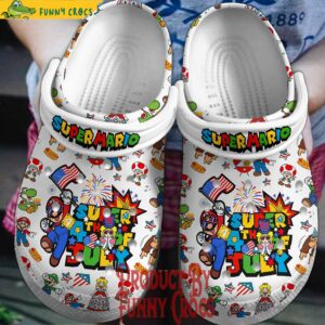 Super Mario 4th Of July Crocs Slippers 1