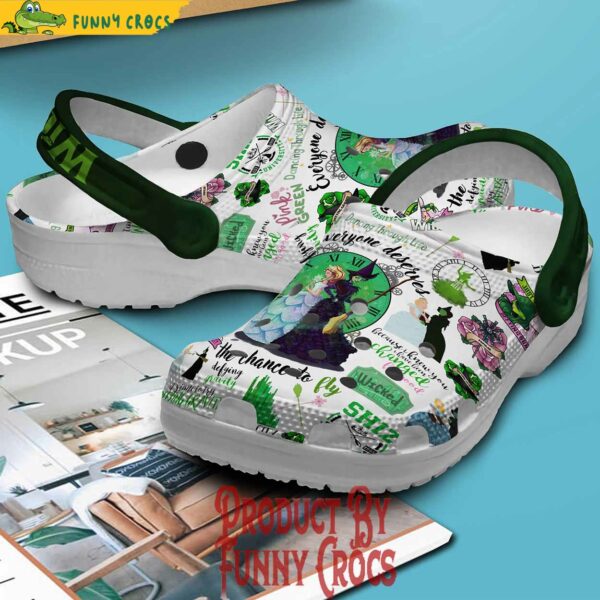 Wicked Defying Gravity White Crocs Shoes