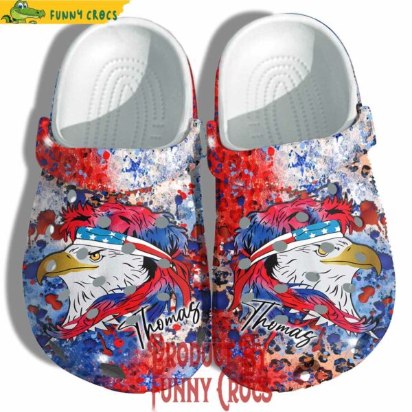 Brave Eagle Hawk America Flag 4th Of July Crocs Style