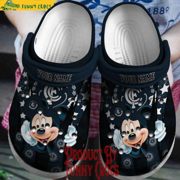 Custom AFL Carlton Mickey Mouse Crocs Style