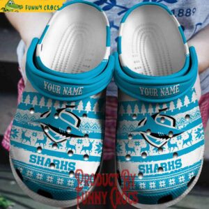 Custom Cronulla-Sutherland Sharks NRL Christmas Crocs Style