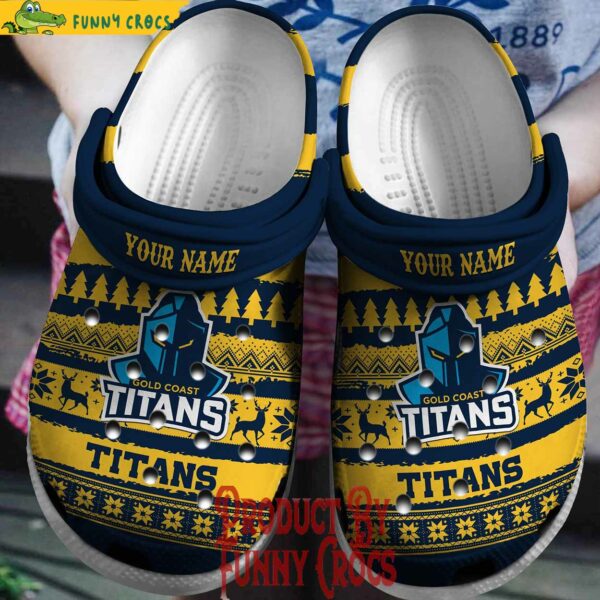 Custom Gold Coast Titans Christmas Crocs Style