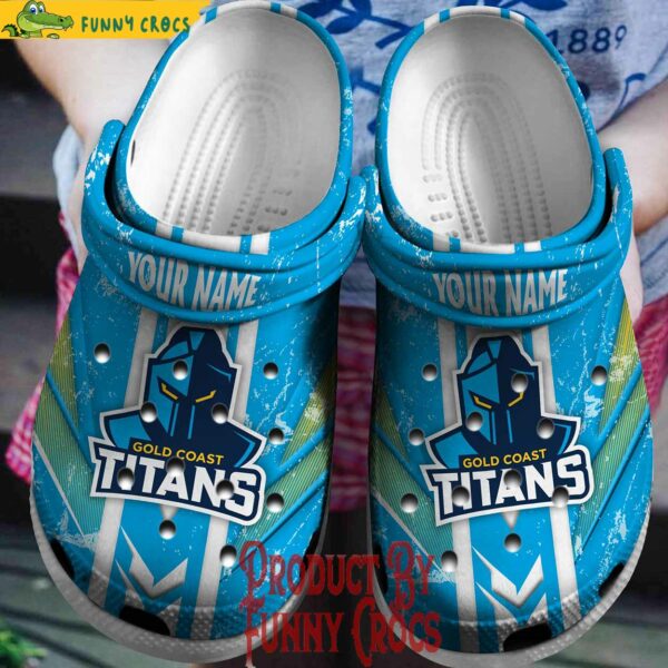 Custom NRL Gold Coast Titans Blue Crocs Slippers