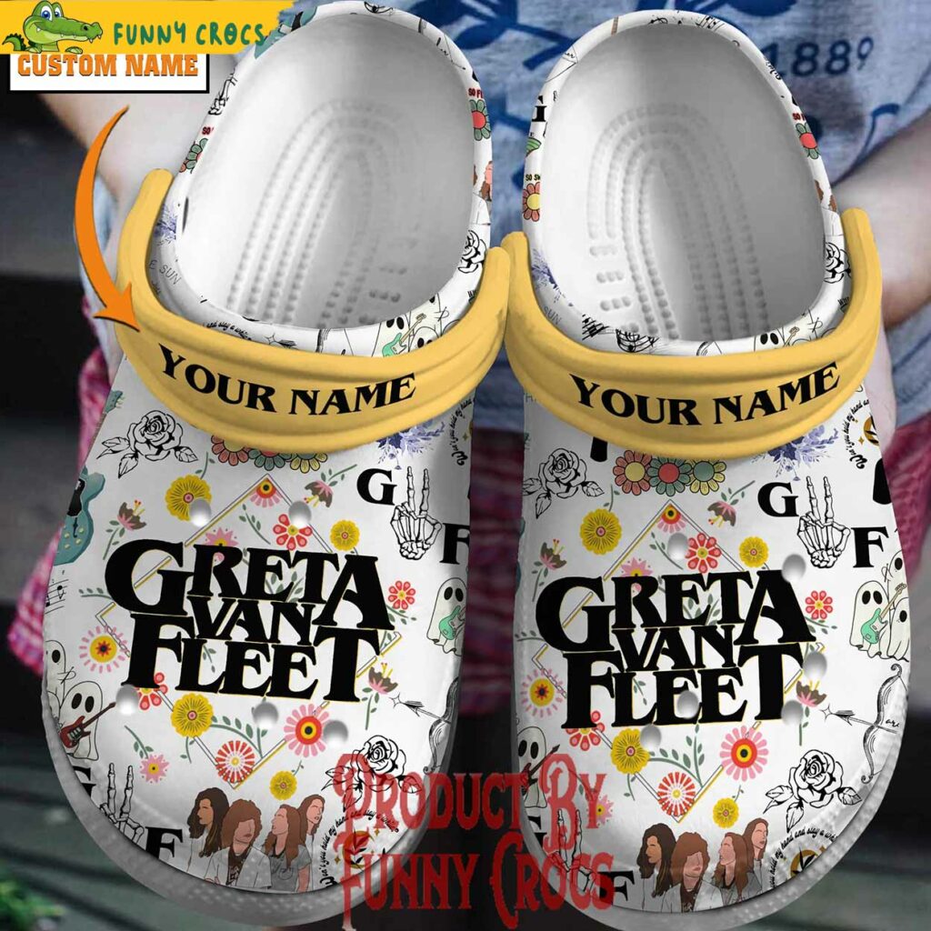 Custom Greta Van Fleet Flowers Crocs Slippers