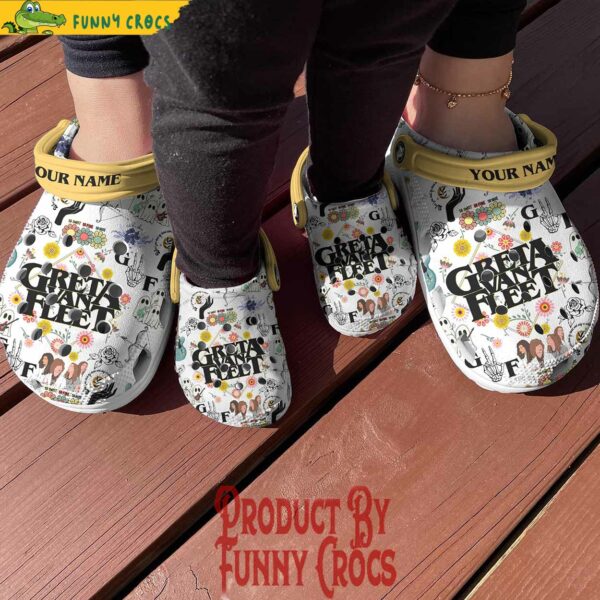 Custom Greta Van Fleet Flowers Crocs Slippers