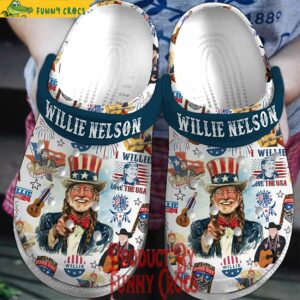 Happy 4th Of July Willie Nelson Crocs Style