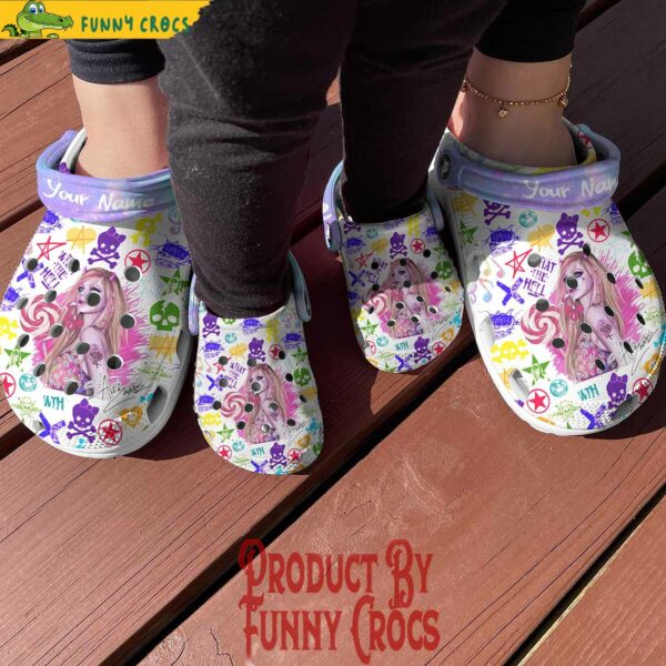 Personalized Avril Lavigne What The Hell Crocs Style