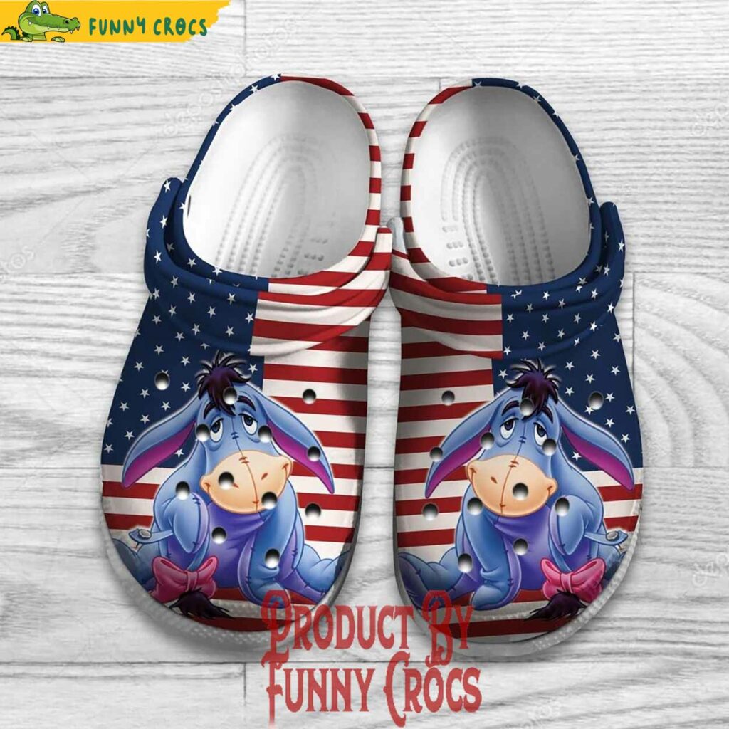 Eeyore USA Flag Crocs Style