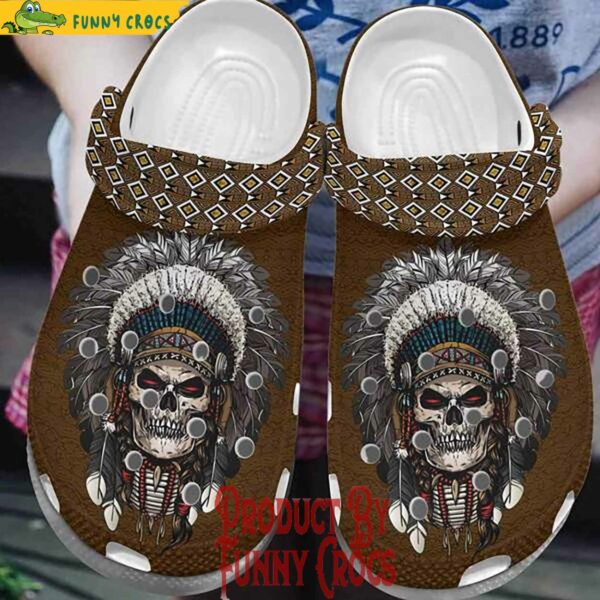 Scary Skull Native American Crocs Style