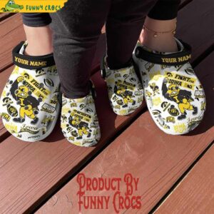 Custom Iowa Hawkeyes NCAA Football Crocs Style 4