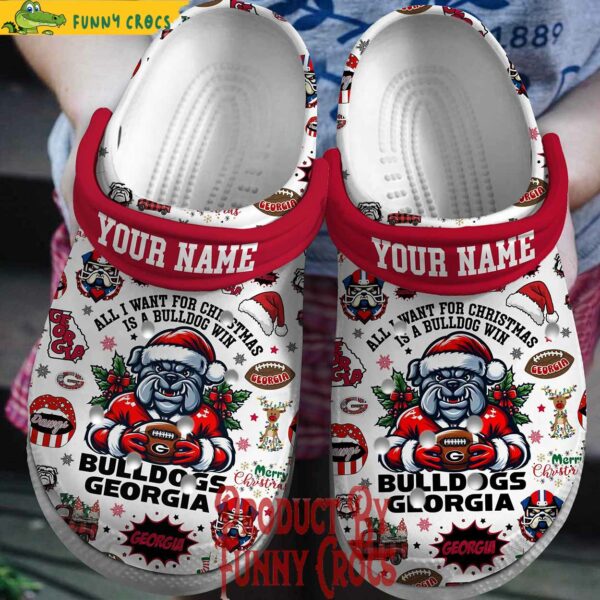 Custom Merry Christmas Georgia Bulldogs Football Crocs Style