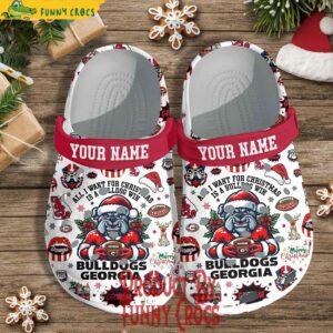 Custom Merry Christmas Georgia Bulldogs Football Crocs Style 4