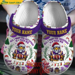 Custom Merry Christmas LSU Tigers Crocs Style 1