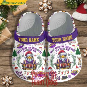 Custom Merry Christmas LSU Tigers Crocs Style 4