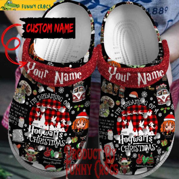 Custom Name Hogwarts Christmas Crocs