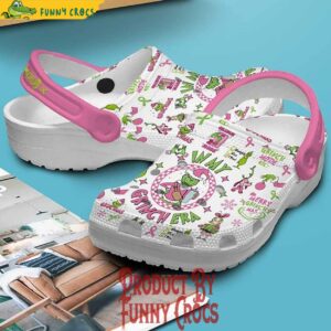 Grinch Breast Cancer Awareness Christmas Crocs