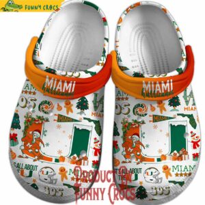 Miami Hurricanes Christmas Crocs NCAA Football Style 3