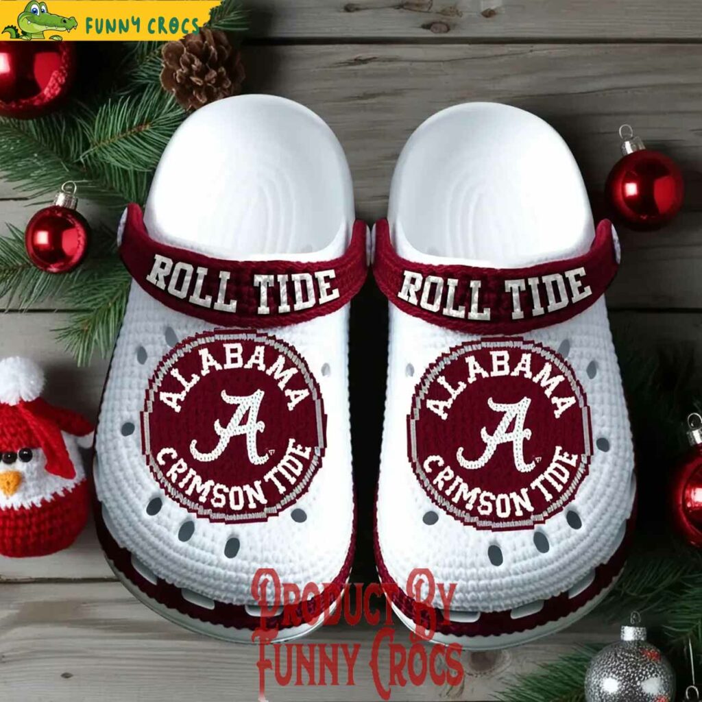 Christmas Alabama Crimson Tide Knit Effect Crocs Shoes