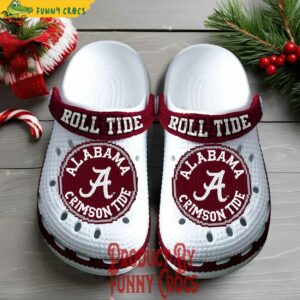 Christmas Alabama Crimson Tide Knit Effect Crocs Shoes 2