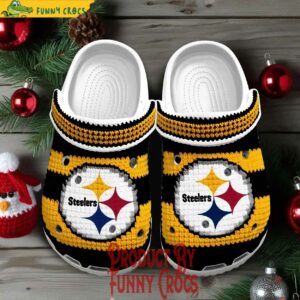 Christmas Pittsburgh Steelers Knit Effect Crocs Shoes 1