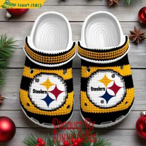 Christmas Pittsburgh Steelers Knit Effect Crocs Shoes 2