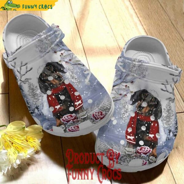 Custom Name Baby Cute Dachshund Merry Christmas Crocs Shoes