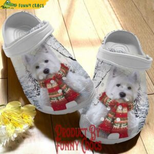 Custom Name Baby Cute Westie Merry Christmas Crocs Shoes