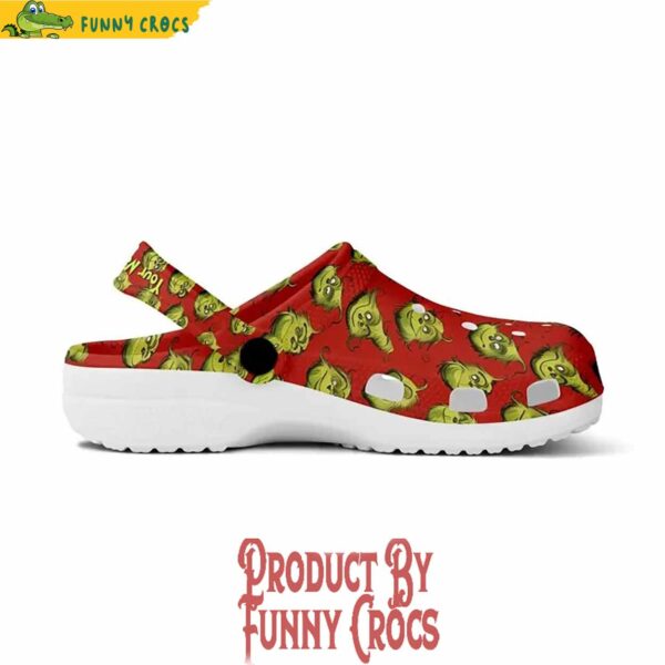 Custom Name Grinch Pattern Red Crocs Style