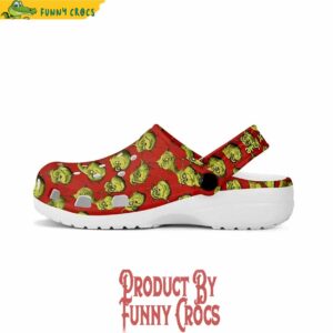 Custom Name Grinch Pattern Red Crocs Style 4