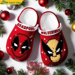 Deadpool And Wolverine Knit Effect Christmas Crocs Shoes